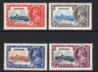 Barbados Set of Silver Jubilee Stamps c1935 Mounted Mint  