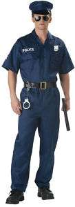Adult Men Police Officer Cop Uniform Halloween Costume  