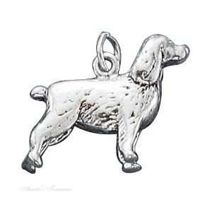   Silver 3D American English Cocker Spaniel Dog Breed Charm: Jewelry