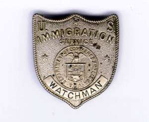 IMMIGRATION SERVICE BADGE 1st NATIONAL ISSUE RARE  