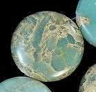 25mm Natural Serpentine Stone Coin Beads 8pcs