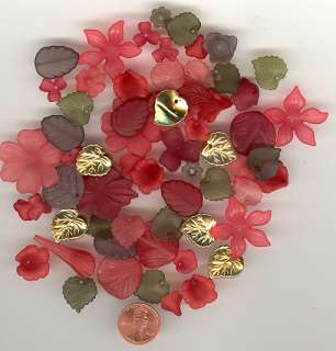   MORE DESIGNER VINTAGE AND CONTEMPORARY LUCITE PLASTIC FLOWER BEADS