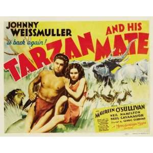 Tarzan and His Mate Poster Half Sheet 22x28Johnny WeissmullerMaureen O 