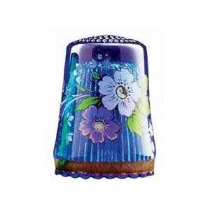  Blue Floral Thimble Arts, Crafts & Sewing