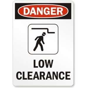   Low Clearance (with graphic) Plastic Sign, 10 x 7