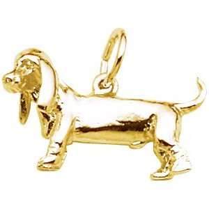  Rembrandt Charms Basset Hound Charm, Gold Plated Silver 