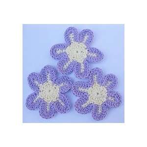    30pc Purple Crocheted Flowers Appliques CR9 Arts, Crafts & Sewing
