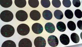 500 BLACK TINTED HOLOGRAM SECURITY VOID LABELS STICKERS SEALS  
