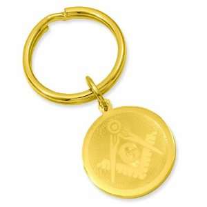  Gold Plated Round Masonic Key Ring Kelly Waters Jewelry