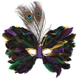  Beautiful Mardi Gras Feather Mask 
