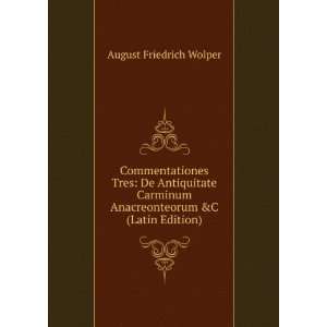   Latin Edition) August Friedrich Wolper  Books