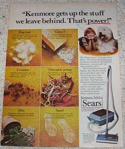 1978 advertising page    Kenmore vacuum cleaner CUTE Boy & Dog 