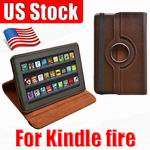360 Rotating Leather Case Cover Stand Pink for  Kindle Fire 7 