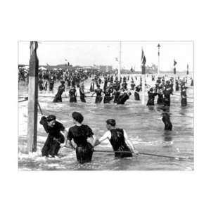  Coney Island Surf Crowd 20X30 Paper with Black Frame