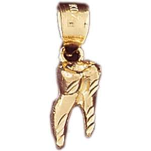  14kt Yellow Gold 3 D Tooth Pendant: Jewelry