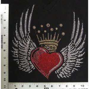   Iron On Transfer Colorful Wing Heart Crown Design: Everything Else