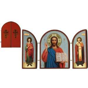   Panteleimon & NicholasTriptyche Icon, Orthodox Icon 
