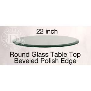 Glass Table Top: 22 Round, 1/2 Thick, Beveled Edge, Annealed Glass