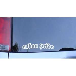  Cuban Pride Vinyl Sticker   White Automotive