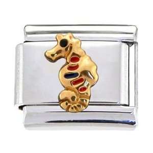  Gold Seahorse Italian Charm: Jewelry