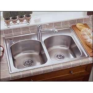  Culinaire Top Mount Double Bowl Kitchen Sink