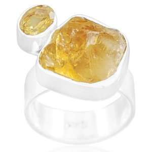   Natural Rough Citrine Gemstone Ring Artisan Jewelry Size 7 Jewelry
