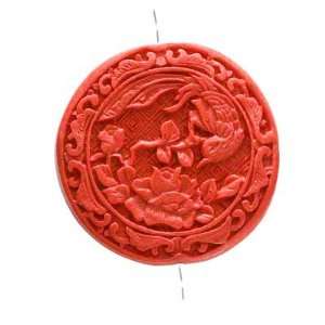   Round Focal Pendant Carved Branch With Bird 45mm (1)