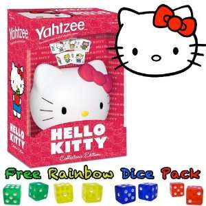   Hello Kitty Yahtzee Board Game w/ Free Rainbow Dice Pack: Toys & Games