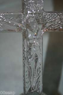 Home Interiors Cross Candlestick Holder Glass Crucifix  