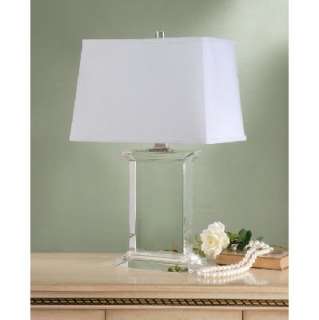   Crystal Table Lamp, Solid Base, Handmade White Shade, Laura Ashley