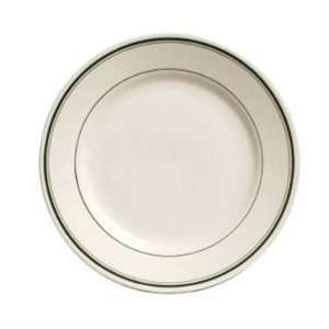  Tuxton Green Bay Green Banded White Plate   7 1/8 