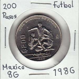 Banco de Mexico: $ 200 Pesos Mexico 86 Futbol 1986 Great Collectors 