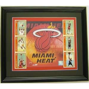 Miami Heat 2005 Logo Photograph Including Six Trading Cards in a 12 x 