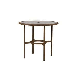  Cast Aluminum 42 Round Smoked Top Patio Bar Table Smooth Snow Finish