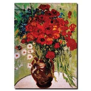 Daisie and Poppies by Vincent Van Gogh Canvas Art Size: 35 