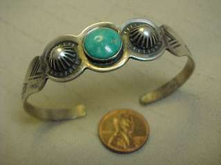 FRED HARVEY era Navajo silver & turquoise bracelet  