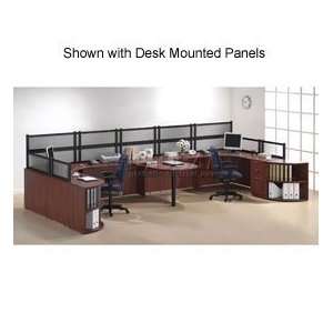  2 Person Workstation With Peninsula Table Without Panels 