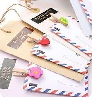 Cute Clip Envelope Letter Blessing Greeting Card Set 23  