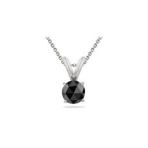   55) Cts Black Diamond Solitaire Pendant in 18K White Gold: Jewelry