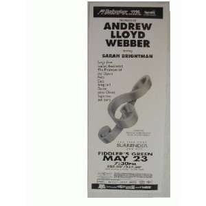  Andrew Lloyd Webber Sarah Brightman Handbill Poster 