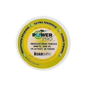  Power Pro Braided Beading Thread .006 In 10lb White 28 Yds 
