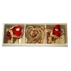    Straw Ornament & Yarn Santa Collection   10 Pk.