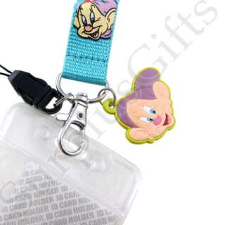   White and Seven Dwarfs Dopey Lanyard with Dopey Soft Dangler  