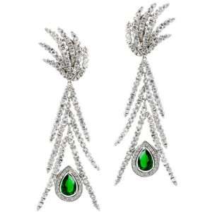  Adels Peacock Emerald Green CZ Earrings: Emitations 