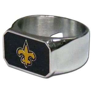  Saints Steel Ring Size 9 316L Stainless Steel: Sports 