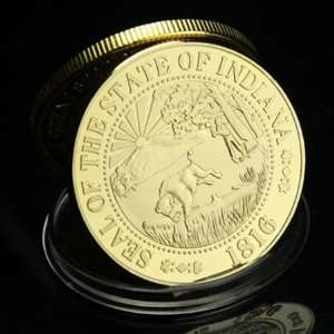    Seal of Indiana Gold plated Commemorative Coin 663 