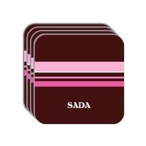 Personal Name Gift   SADA Set of 4 Mini Mousepad Coasters (pink 