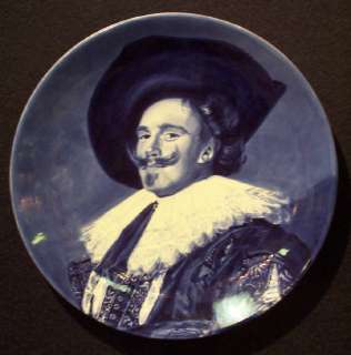 Royal Delft plate,depicting a portrait by Frans Hals.  