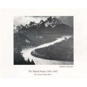  Black Mylar Framed Print Ansel Adams   Snake River Teton 