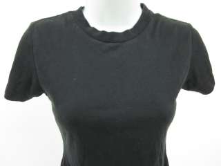 DKNY Black Cropped Crew Neck Short Sleeved Top Tee Sz S  